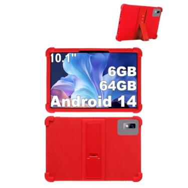 Imagem de Capa BYYBUO SmartPad A10_L de 10,1 polegadas, capa de silicone macio para tablet infantil com suporte ajustável para tablet BYYBUO de 10,1 polegadas, à prova de quedas (vermelha)