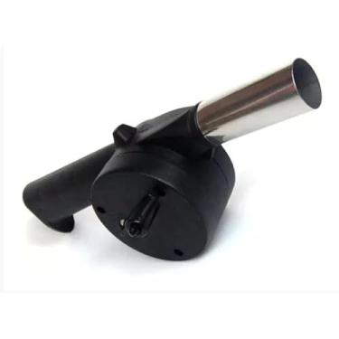 Imagem de Assoprador Acendedor Churrasqueira Manual Manivela - Ventilador Carvão Lareira Evita Faíscas, Bico Inox Fogo Rápido 25cm