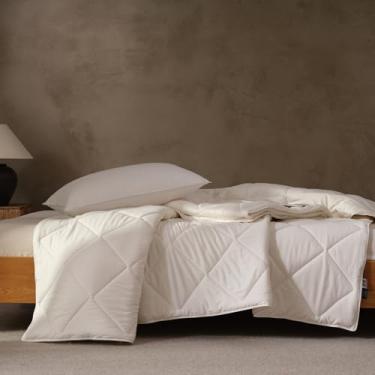 Imagem de EP Mode Edredom de lã de peso quente para o inverno, enchimento de edredom puramente natural, enchimento 100% lã australiana (400 g/m2, tamanho Queen)