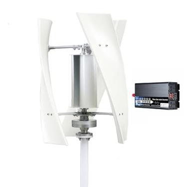 Imagem de HUIZHITENGDA Kit de Turbina Eólica Vertical 3000W, 220V-12V à Prova de Água IP67 Gerador AC de 3 Fases com Íman Permanente com Controlador de Carga MPPT Adequado para Energia Eólica/Solar,12v