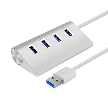 Imagem de 4 portas USB 3.0 Hub de alumínio 5Gbps adaptador de alta velocidade transmissor de cabo para PC/laptop