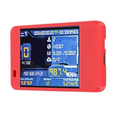 Imagem de Asixxsix Bitcoin Miner, ESP32 DOWD V3 WiFi MCU Com Tela Sensível Ao Toque de 2,8 Polegadas, Suporta BLE e Controle Remoto, Taxa de Hash de 1060 KH/s, para Modo de Loteria Aleatória de (Vermelha)