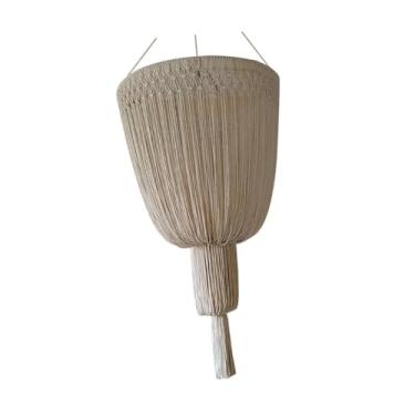 Imagem de Ｂｅｓｇａ Abajur de tecido artesanal para luminária pendente, estilo boho moderno, em macramê, ideal para decoração de quarto infantil, Style B