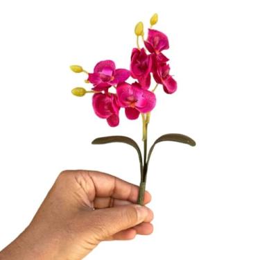 Imagem de Kit com 12 Mini Orquídeas Artificiais Permanentes – Flores Decorativas para Mesa, Sala e Casamento (Roxo)