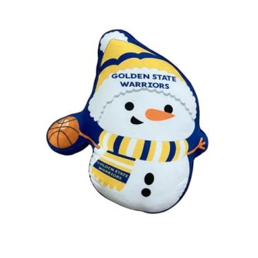 Imagem de Pegasus Home Fashions NBA Holiday Snowman Almofada de pelúcia, 40,6 cm, cores do time (Golden State Warriors)