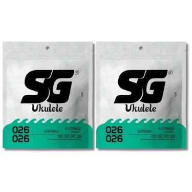 Imagem de Kit 2 Encordoamento Ukulelê Sg Nylon Branco Soprano 0.026