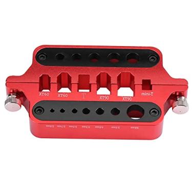 Imagem de Cryfokt Auxílio de Gabarito de Solda Resistente de Liga de Alumínio para Solda de Conector RC, Conector Banana XT60 XT90 T, Vermelho, 4,3 X 2,4 X 0,6 pol.
