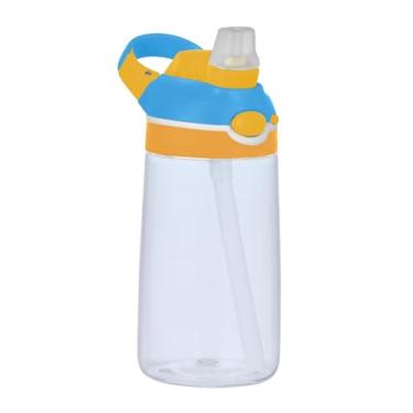 Imagem de Garrafa de água infantil gradiente de lavanda azul para escola, 473 ml Tritan 473 ml, garrafa de água esportiva com canudo, copo de viagem reutilizável para crianças, portátil, alça de transporte
