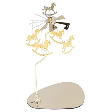 Imagem de GLOGLOW Outros Itens Decorativos Aço Inoxidável, Design de Carrilhão de, Bandeja de 5,1 X 4,1 pol., Altura do Suporte de 7, pol., para Suporte de Vela Giratório de Decoração de Casa Romântica, Nan
