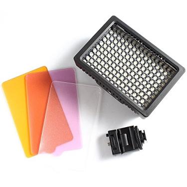 Imagem de Luz de vídeo digital LED de 160 LEDs 5600K kit de vídeo inclui suporte de sapato frio giratório e 3 filtros para Canon, Nikon, Sony, Pentax, Sigma, Fuji, Olympus, Panasonic, JVC, câmeras Samsung, câmaras de vídeo