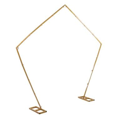 Imagem de Zerodis de Casamento de Metal Cenário Suporte de Fundo Equipamento de Suporte Design Circular de Metal Dourado para Cerimônia de Casamento Ao Ar Livre Interior Festa de Aniversário Decoração de