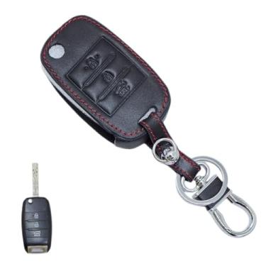 Imagem de Acabamento Couro Chave Canivete 3 botões Compatível Com Sportage Cerato Soul Magentis Bongo Carnival Stonic Sorento Picanto Optima