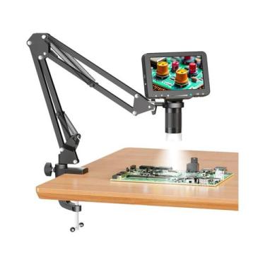 Imagem de Microscópio Digital Com Braço Flexível 1000X E Tela IPS De 5 Polegadas