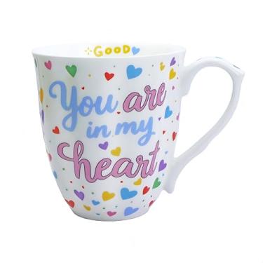 Imagem de Glen Mila Caneca de café fofa de 368,5 g para mulheres Bone China caneca de café canecas fofas canecas de Natal presentes de aniversário para mães amigas