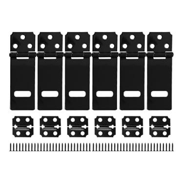 Imagem de bociloy 6 peças de trava de cadeado de 7,6 cm, parafuso deslizante de porta de ferro preto, ferragem de fecho de portão de segurança com parafusos para casa, jardim, quintal, cerca de madeira, armário