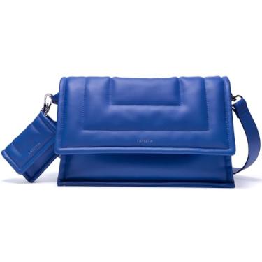 Imagem de LA FESTIN Bolsas de couro transversais para mulheres - Mini moderna para meninas, ideal para viagens ao ar livre, Klein Blue