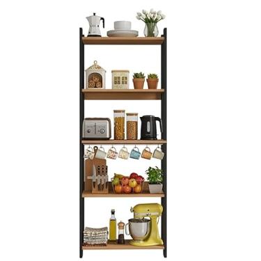 Imagem de Estante De Estilo Industrial, Adequada Para Salas De Estudo, Salas De Estar, Cozinhas E Outros Ambientes Decorativos.(Preto/Nature)