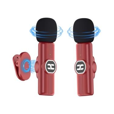 Imagem de HEHOTTC Mini microfone de lapela USB C sem fio para iPhone 15 16, dispositivos iOS e Android – Microfone de lapela com redução de ruído para gravação, microfone Omni Lav para gravação de vídeo, Tiktok