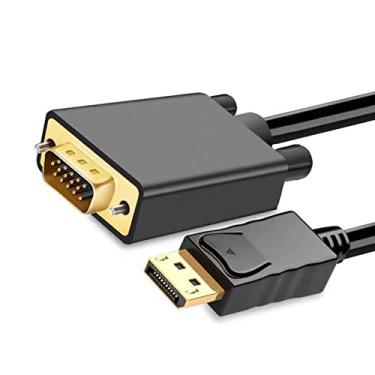 Imagem de Luqeeg Cabo Adaptador Displayport Vga Estável Sem Perda de Transmissão Displayport Eficiente para Cabo Vga para Monitor Projetor Manga de Pvc 1.8m