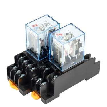 Imagem de MY2NJ MY4NJ Small Electromagnetic Relay 5A 8PIN 14PIN Coil Power Relay DC12V DC24V AC110V AC220V With Socket Base 1Set(MY2NJ,AC 110V)