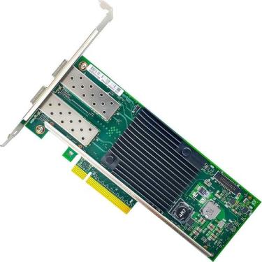 Imagem de Placa de rede SFP+ de 10 GbE compatível com placa Ethernet PCIe X710-DA2, 2 portas SFP+ (10GBASE-SR/LR, DAC/AOC), PCIe 3.0, SR-IOV VXLAN/Geneve NVGRE, quadros jumbo, PXE iSCSI, adaptador de rede PCI