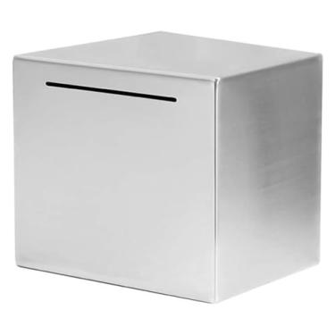 Imagem de Cofrinho de aço inoxidável cofrinho cofre de poupança de dinheiro para crianças, só pode salvar o cofrinho que não pode ser levado decoração de casa para crianças