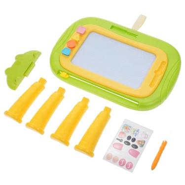 Imagem de Prancheta de desenho magnético Esboço apagável Escrita Pintura Doodle Pad com 4 selos Brinquedo de aprendizagem educacional seguro para crianças para crianças Crianças Jogos de (Verde)