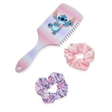 Imagem de Disney Lilo & Stitch Womens Hair Brush and Scrunchie Set | Adults Multicoloured Printed Bobble and Paddle Brush
