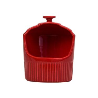 Imagem de Saleiro Em Porcelana Assar E Servir 10,5x15,5cm Germer Vermelho