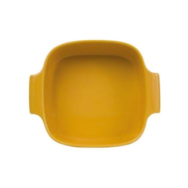 Imagem de Travessa Quadrada Em Porcelana Assar E Servir 21x21cm Germer Amarelo