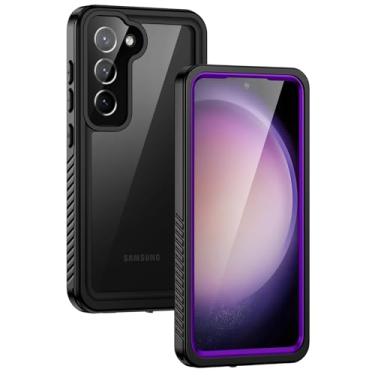 Imagem de Lanhiem Capa para Samsung Galaxy S23+ Plus, IP68 à prova d'água à prova de poeira com protetor de tela integrado, capa protetora robusta à prova de choque para Galaxy S23 Plus de 6,6 polegadas, roxa