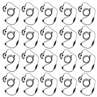 Imagem de Fone de ouvido abcGoodefg Walkie Talkie com microfone PTT, 1 pino 2,5 mm em forma de G rádio policial fone de ouvido para Motorola Talkabout Cobra 2 Way Radio 5 pacotes, 20 PACK