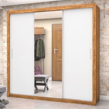 Imagem de Guarda Roupa Casal com Espelho 3 Portas de Correr Luna Plus Carioca Moveis