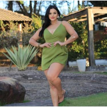 Imagem de Macaquinho feminino Tercido Alfaiataria Coleção Nova  - RLMODAS, Verde