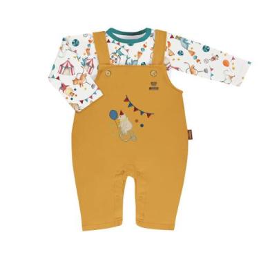 Imagem de Conjunto Body Manga Longa e Jardineira Longa, diversas estampas - 2 Pe