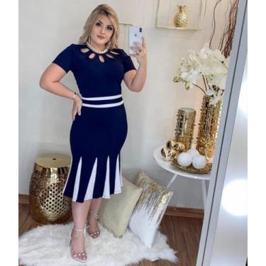 Imagem de Vestido MIDI Plus Size Nesga Moda Feminina Evangélica - MISS FLOWER, M