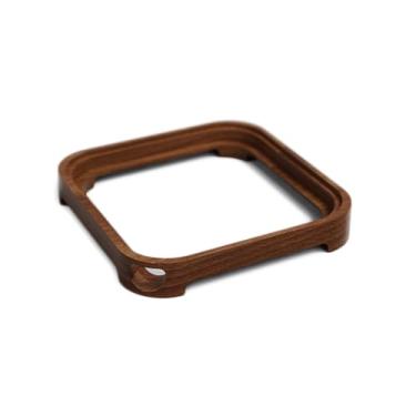 Imagem de Suporte para Mac Mini M4 2024, suporte de mesa de refrigeração, base de madeira, suporte de mesa para laptop (escuro)