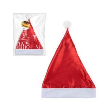 Imagem de Gorro De Natal Touca Noel De Cetim 40x28x5cm - Zein