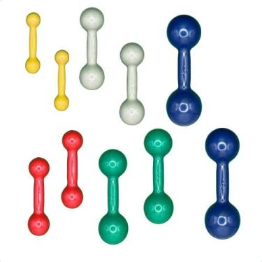 Imagem de Kit de Halteres Revestidos Em PVC - Par de 500g,1,2,3 e 5 Kg - RLM STO