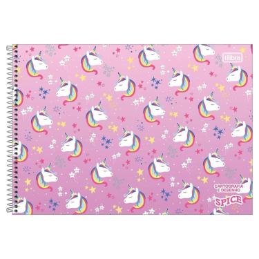 Imagem de Caderno De Cartografia E Desenho Espiral Capa Dura Spice 80 Folhas Tilibra Lilás