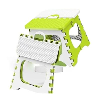 Imagem de Banqueta Banquinho Dobrável De Plástico Resistente Para Viagem(VERDE,1 UNIDADE)