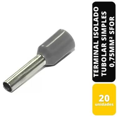 Imagem de Kit c/20 terminal isolado tubolar simples cz 0,75 mm² sfor - SFORPLAST