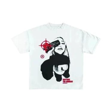 Imagem de Camiseta Masculina Y2K Punk Goth Hip-Hop De Algodão Puro Estampada Vin