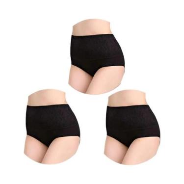 Imagem de Calcinhas De Algodão plus Size De Cintura Alta 3 Peças/Lote, Roupas Ín