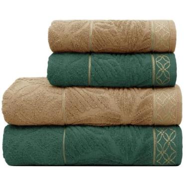 Imagem de KIT Jogo 2 Toalhas de Banho e 2 Toalhas de Rosto Appel Nativa 100% Alg