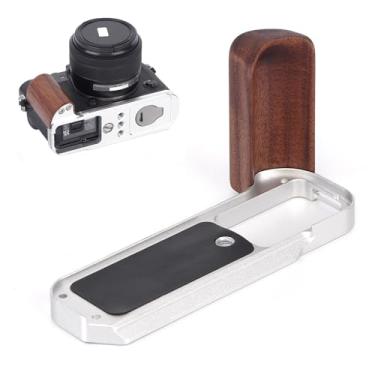 Imagem de SZZCNOX Punho de mão de metal de madeira maciça para câmeras Fujifilm Fuji XT30III/XT30II/XT30/XT20III/XT20II/XT20/XT10III/XT10II/XT10 Suporte em L em forma de L, placa de liberação rápida integrada