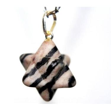 Imagem de Colar Merkabar Pedra Jaspe Net Montagem Pino Prata 950 - CristaisdeCur