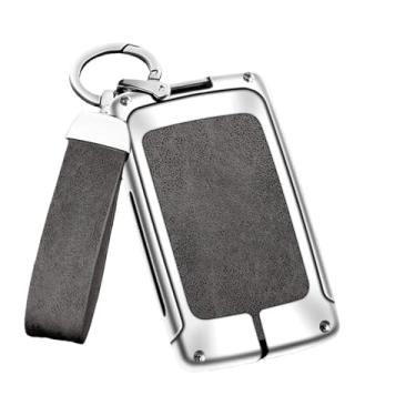 Imagem de Capa De Chave De Carro De Couro De Liga De Zinco Compatível Com Dacia Logan Sandero Duster Lodgy Spring Jogger Compatível Com Renault Koleos Captur Kadjar(B-silver grey)