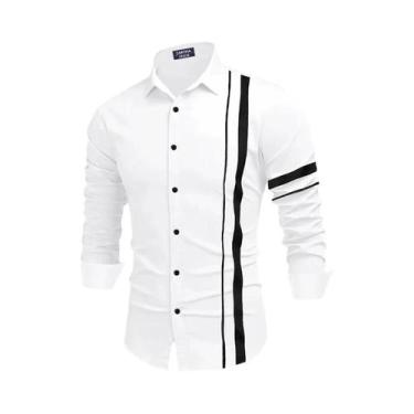 Imagem de Camisa Casual Masculina De Manga Longa Com Estampa 3D Moda Primavera C