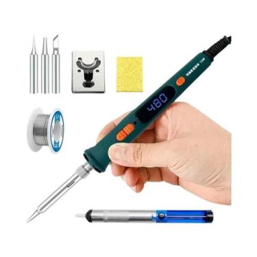 Imagem de Ferro De Solda Elétrico Ajustável De Temperatura 120W 220V Com Display